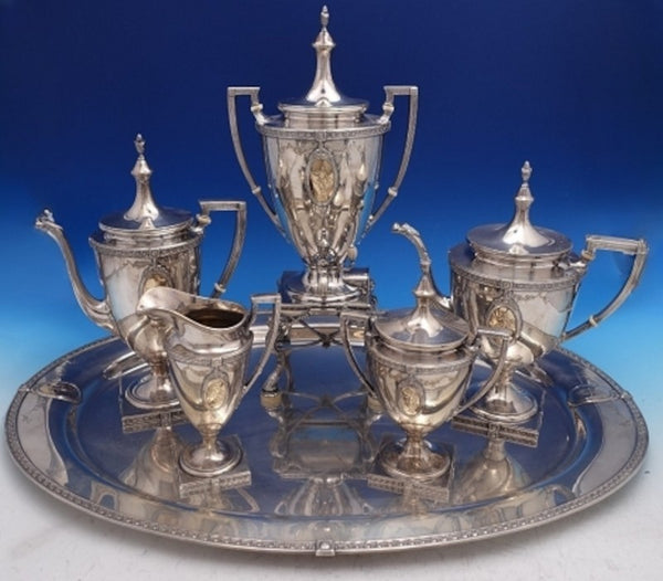 Pompeian by Hayes and McFarland Sterling Silver Tea Set 6pc (#8506) Fabulous!