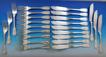 Fiddle Thread by Leonhardt & Fiegel 800 Silver Flatware Individual Fish Set 24pc