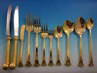 Onslow Gold Stainless Steel by Oxford Hall Flatware Set Service 168 Pieces