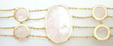 14k Gold Genuine Natural Rose Quartz Bracelet and Earring Set (#J2470)