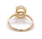 14k Yellow Gold 3.62 Carat Oval Cat's Eye Genuine Natural Moonstone Ring #J6463
