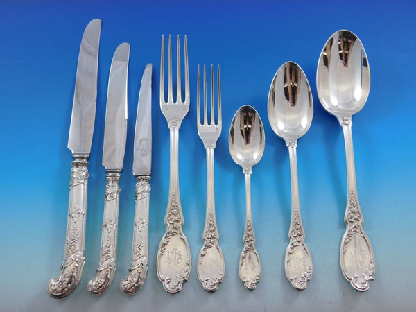 Nouveau Leroy & Cie Piault French 950 Sterling Silver Flatware Set Service 102pc