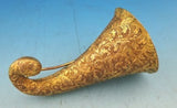Gilt Bronze Tussie Mussie Posey Posy Holder with Chased Leaves (#J1299)