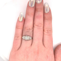 14k Vintage .12ct Genuine Natural Diamond Engagement Ring (#J5420)
