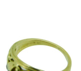 18k Yellow Gold Carved Flower Genuine Natural Diamond Ring Band (#J4690)