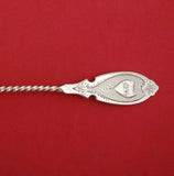 Coin Silver Preserve Spoon with Shell Bowl Engine Turned 7 1/4" Serving