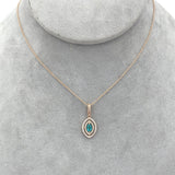14k Rose Gold Brazilian .20ct Paraiba Genuine Tourmaline Diamond Pendant #J7433