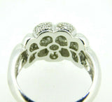 18k White Gold Genuine Natural Diamond Flower Ring 3/4ct (#J1778)