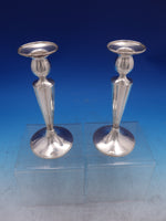 Sterling Silver Candlestick Pair 7 1/2" Vintage Unknown maker G608 (#7082)