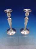 Sterling Silver Candlestick Pair 7 1/2" Vintage Unknown maker G608 (#7082)