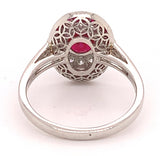 Platinum 1.78ct Genuine Natural Ruby and Diamond Ring Size 6 Jewelry (#J4860)