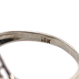 10k White Gold Oval Moss Genuine Natural Agate Filigree Ring Jewelry (#J5747)