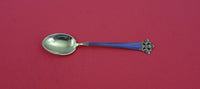 Anitra by Th. Olsens Silver Demitasse Spoon lavender enamel Vermeil 3 3/4"