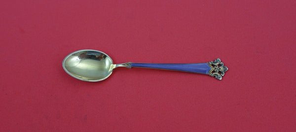 Anitra by Th. Olsens Silver Demitasse Spoon lavender enamel Vermeil 3 3/4"