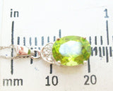 14k Gold Oval Genuine Natural Peridot Pendant with Diamonds (#J2349)