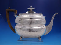 Alexander Field English Sterling Silver Tea Pot Wood Handle Georgian (#4082)