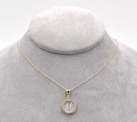 14k Yellow Gold Round 2.5 Carat Genuine Natural Moonstone Pendant w/Chain #J6658