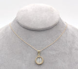 14k Yellow Gold Round 2.5 Carat Genuine Natural Moonstone Pendant w/Chain #J6658