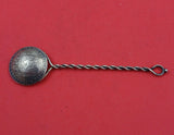 Dutch Coin Silver Demitasse Spoon Bowl with Twisted Handle Dated 1863 4 1/4"