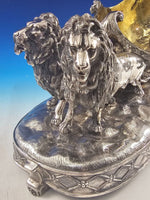 Italian Sterling Silver Centerpiece Chariot Bowl With Lions and Cupid  (#7848)
