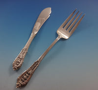 Rose Point by Wallace Sterling Silver Flatware Set For 12 Service 65 Pieces