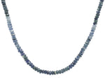 60 Carat TW Genuine Sapphire Ombre Faceted Bead Necklace with 14k Clasp (#J7237)