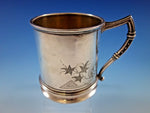 Whiting Sterling Silver Baby Child's Cup Mug Brite-Cut Ivy Vintage Antique #188A