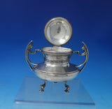 B and Shield English Sterling Silver Inkwell w/Deco Style Insect Handles (#5423)