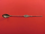 Coin Silver Olive Spoon / Pickle Spear Combination Bright-Cut Twisted 9 7/8"