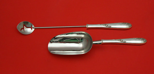 Sweetheart Rose by Lunt Sterling Silver Bar Set 2pc HHWS Custom Made