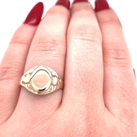 14k Yellow Gold Women's Antique Signet Ring Jewelry (#J5707)
