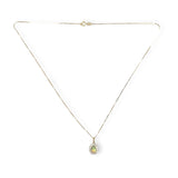 14k Yellow Gold .67ct Australian Genuine Opal Pendant w/ Diamond Halo (#J7427)