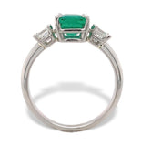 Platinum 3-Stone Ring 1.86 Carat Genuine Emerald w/ Diamonds GIA Report (#J7418)