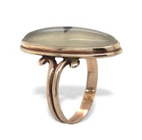 Vintage 10k Yellow Gold Genuine Natural Dendritic Agate Ring Size 6.25 (#J7056)