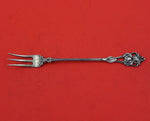 Wallace Sterling Silver Cocktail Fork w/  Violet Motif Pierced Handle #80 5 5/8"