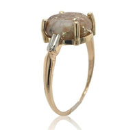 14k Gold Ring with Sierra Nevada 4.2ct Genuine Natural Gold Vein Quartz (#J6991)