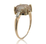 14k Gold Ring with Sierra Nevada 4.2ct Genuine Natural Gold Vein Quartz (#J6991)
