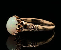 10k Rose Gold Australian Genuine Natural Opal Victorian Ring Size 6 (#J6783)