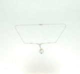 Art Deco 10k White Gold Filigree Aquamarine Pendant Pale Ice Blue (#J5026)