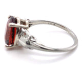 18k White Gold 3.53 Carat Spessartine Genuine Natural Garnet Ring 5.75 (#J7413)