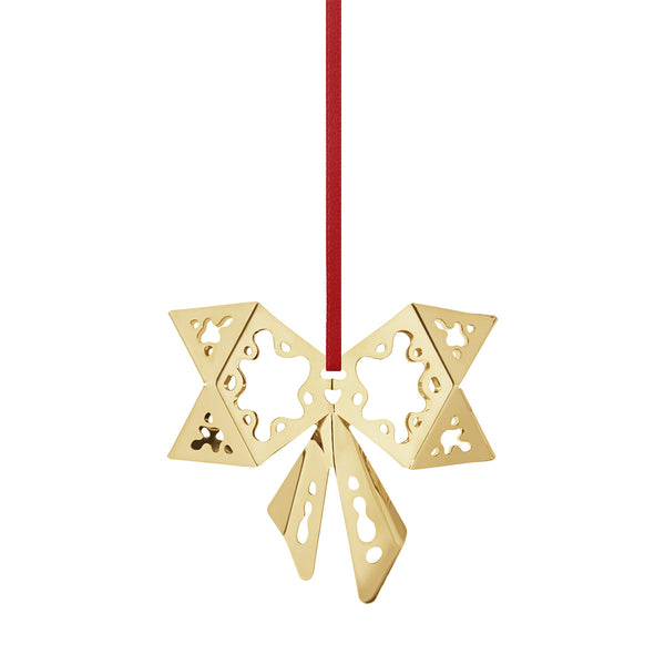 2022 Georg Jensen Christmas Holiday Ornament Bow Gold - New