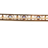 14k Antique Montana Sapphire and Pearl Bar Pin (#J5383)
