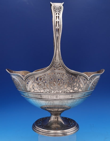 Sweester Co. NY Sterling Silver Fruit Basket Pierced #1769 13 1/3" (#8381)