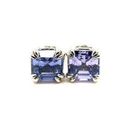 Platinum 2.41ct TW Genuine Natural Ceylon Sapphire Stud Earrings (#J5272)