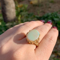 14k Yellow Gold 5.86 Carat Australian Genuine Natural Opal Ring (#J6335)