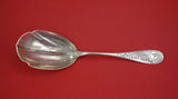 Brite-Cut by Various Makers Sterling Berry Spoon w/butterflies & flowers 9 3/8"