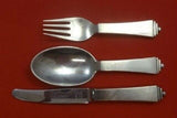 Pyramid by Georg Jensen Sterling Silver Baby Set 3-Piece Child's Flatware