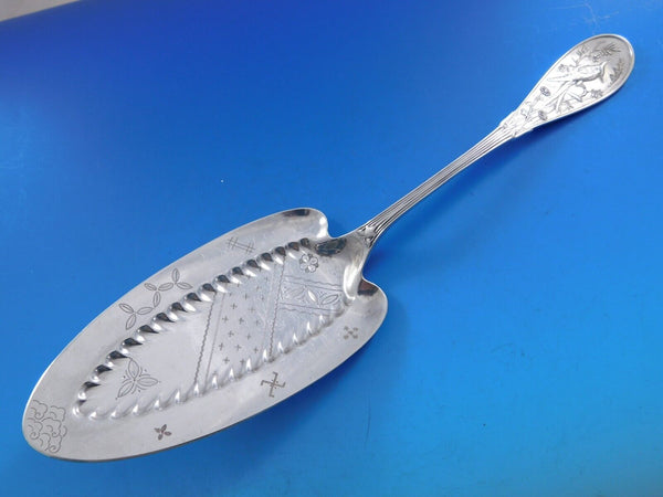 Japanese by Tiffany and Co Sterling Silver Pie Server FH AS BC Flowers 10 3/4"