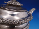 Gadroon by Unknown Silverplate Tea Pot w/ Chrysanthemum Finial Lion Feet (#8296)
