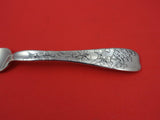 Lap Over Edge Acid Etched By Tiffany Sterling Regular Fork w/ ginkgo leaves  7"